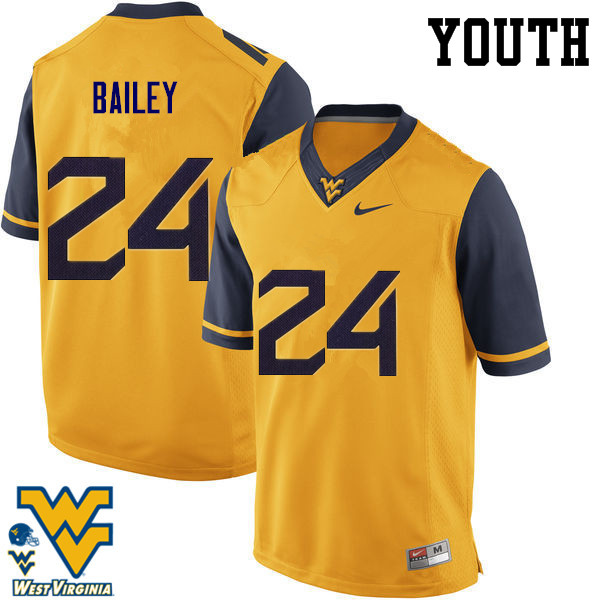 NCAA Youth Hakeem Bailey West Virginia Mountaineers Gold #24 Nike Stitched Football College Authentic Jersey RI23L76NN
